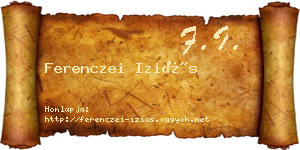 Ferenczei Iziás névjegykártya